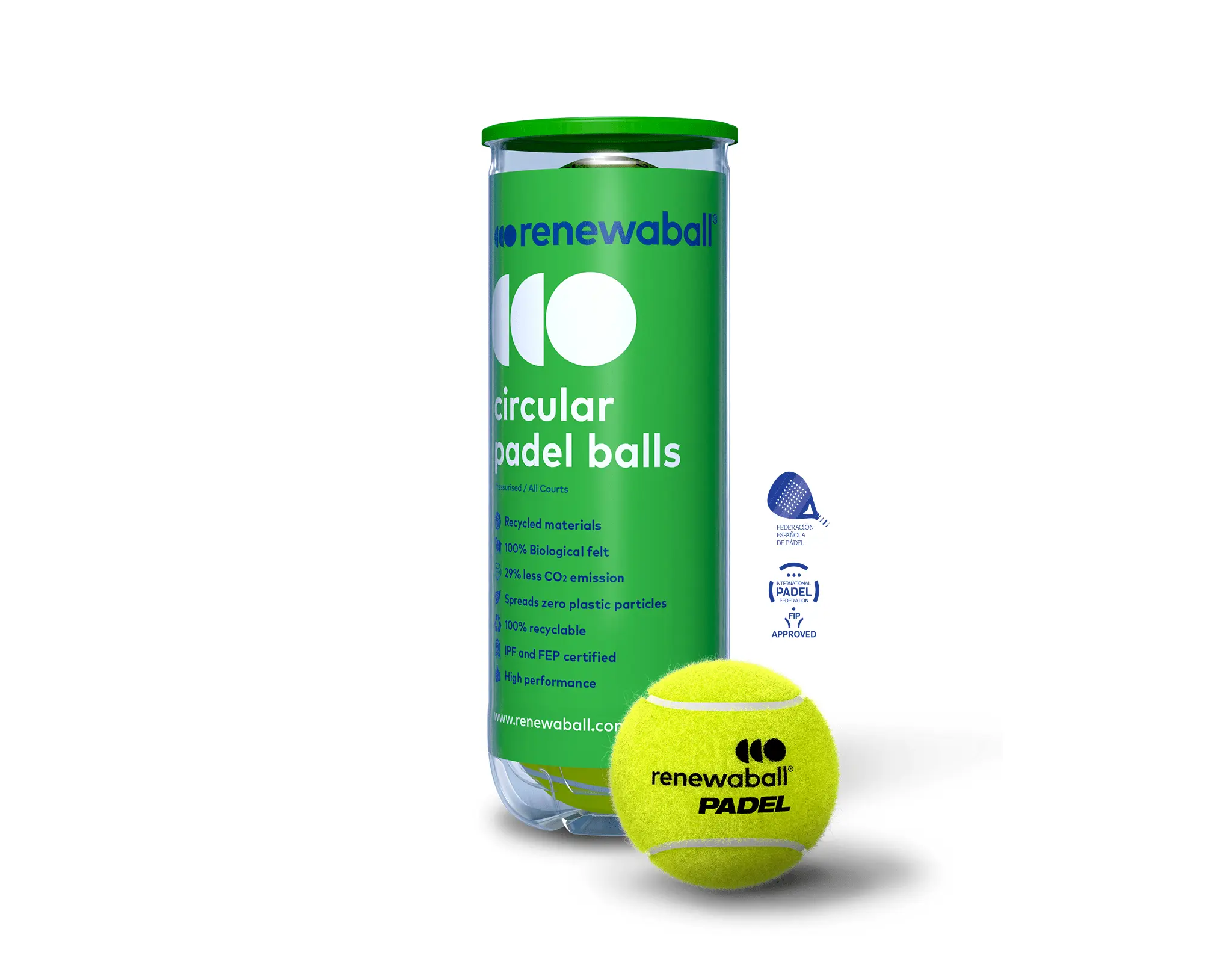 Circular Eco-Friendly Padel and Tennis Balls - ITF & IPF Approved | Renewaball
