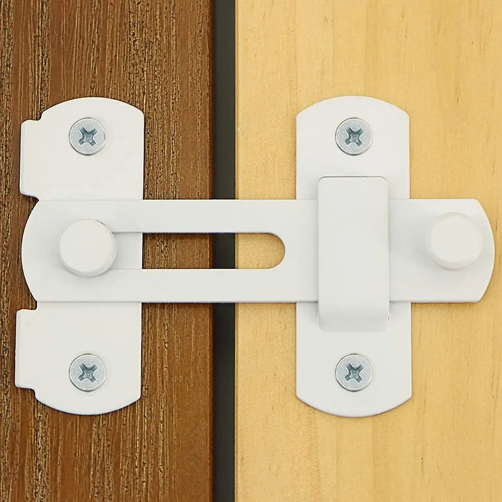 Flip Latch Gate Latch,4 inch Stainless Steel Barn Door Lock,Anti- Lock,Safety Door Lock for Wooden Fence,White Finish MS9001W