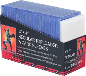 400 Card Sleeves Top Loaders for Cards,3"X4" Baseball Card Protectors,Premium Toploaders for Cards,Hard Plastic Card Holder for Trading Sports Football Game Cards (200 Hard Sleeves+200 Penny Sleeves)