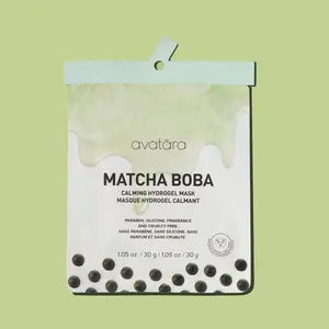 Avatara Matcha Boba Mask - Calming Hydrogel Mask for Skin Repair & Nourishment, 1.05 oz (30 g) / 30 g (30 oz)