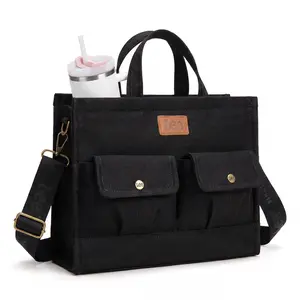 Lee work tote bag, message bag, with multiple pockets, very practical, large capacity, can hold an iPad and a 13-inch laptop, suitable for use at work or school.