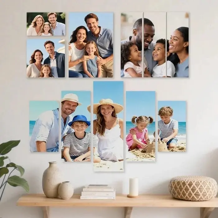 Custom Family Photo Collage Canvas | “Our Whole World” Personalized Mom Birthday Wall Art PrintToucan