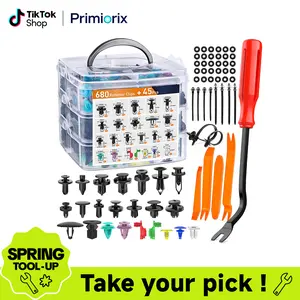 725&100PCS car clips,Push-On Retainer Clips and Snap Fasteners, Bumper Clips, Plastic Rivets, Racks and Pinions, 10 Cable Ties, and A Fastener Remover for Toyota, GM, Ford, Honda, Acura, and Chrysler. Automotive Vehicle Replacement