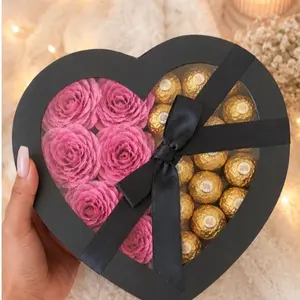 Median Heart Roses pink box of chocolates
