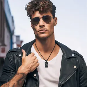 FaithHeart Punk Stainless Steel Steampunk Gear Pendant Necklace