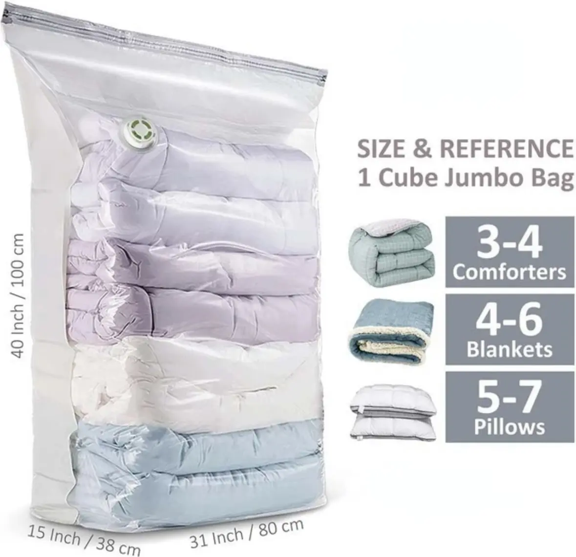 Compress Vacuum Space Saver Bag Cube Bag No Pump Storage Clothing Quilt Bag Watetproof and Airtight Storage Bag Organiser Boxes