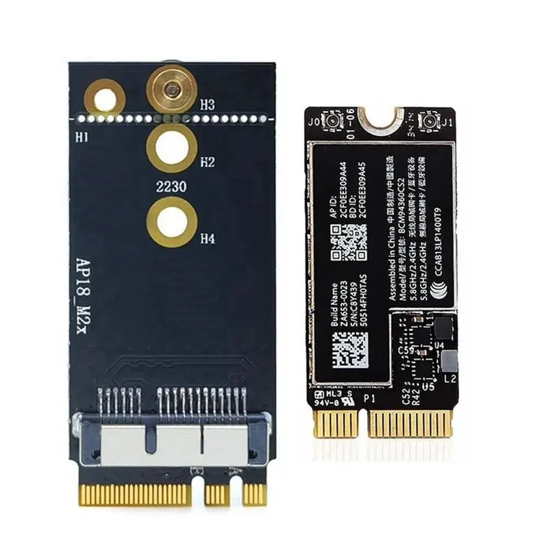 1 x BCM94360CS2 Dual Band Wireless WiFi Card with NGFF M.2 Key A/E Adapter, Bluetooth 4.0, 802.11ac, Handoff Support for 11Inch A1465 & 13Inch A1466 Household Appliance Parts
