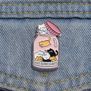 Cute Cat Design Brooch Pin, Animal Themed Pin, Clothes Accessories for Women & Men, Perfect for Backpacks, Jeans, Scarves, Hats Decoration Fall/Summer