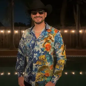 Tigre/Dragón Rhinestone Long Sleeve Shirt (Slimfit)