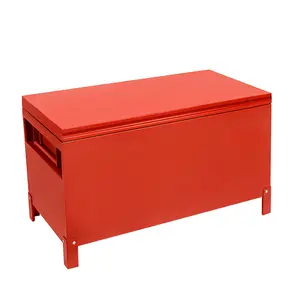 Large Heavy Duty Aluminum Truck Bed Tool Box – 36" Lockable Waterproof Diamond Plate Storage Chest with Side Handles – Rust-Proof – Yellow /Red  Powder Coated