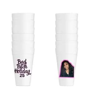 Custom Styrofoam Cups for Parties and Celebrations - Disposable Drinkware, PP Material, Durable Design, Easy to Handle, Available in Various Colors