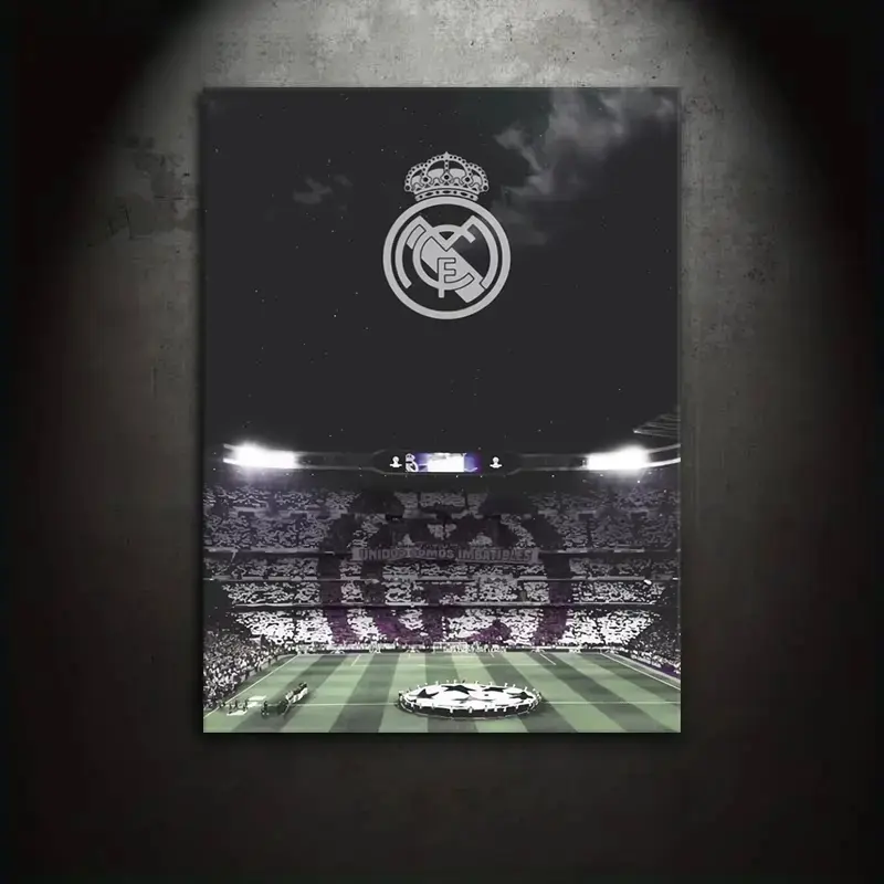 1 piece/set of canvas painting print poster, classic realistic landscape art, Bernabéu Stadium, perfect gift for football culture lovers, ideal gift for bedroom, living room, kitchen, dormitory corridor, mural, wall decoration, room decoration