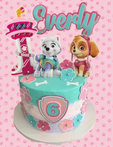 Girl Dog Cake topper Decor Ornaments