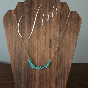 Dixie gold turquoise chip necklace