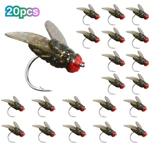 Realistic Bionic Housefly Fly Fishing Lure Kit - Soft Plastic Dry Flies for Bluegill Sunfish and Panfish - Freshwater Floating Bait Set