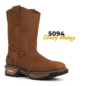 5094 Crazy Mango Patron Boots Mens work boots Botas de trabajo Soft Square Toe Made in Mexico Super Comfortable