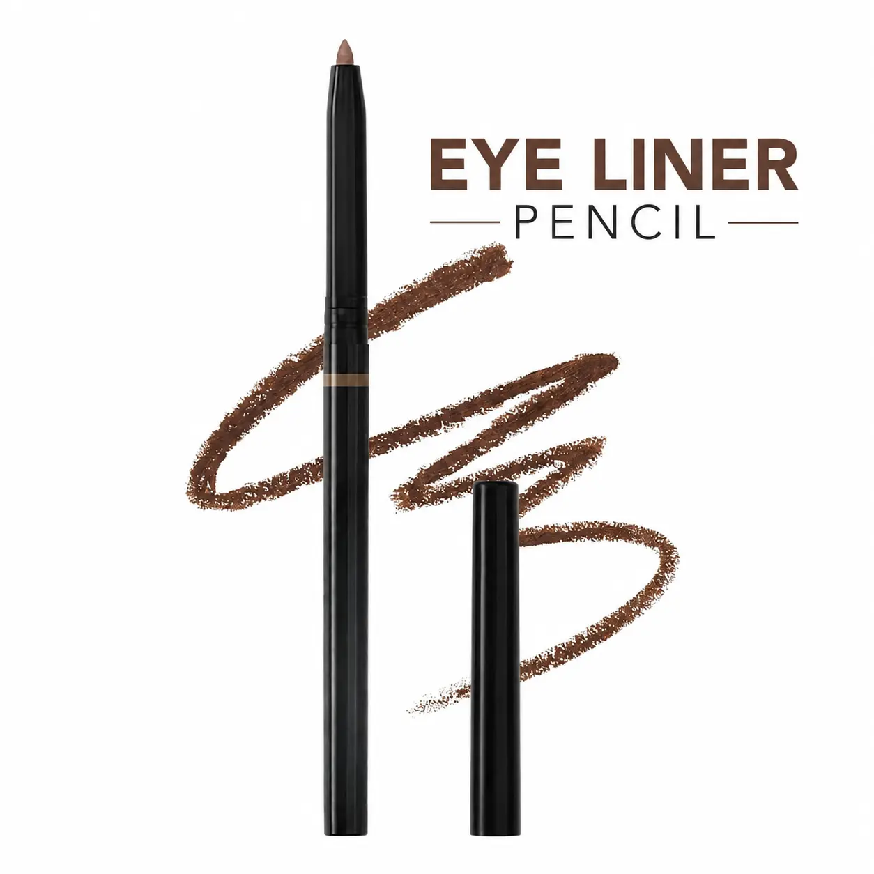 No Budge Retractable Eyeliner, Creamy, Ultra-Pigmented & Waterproof, Creates Bold & Defined Lines, Vegan & Cruelty-Free, Coffee