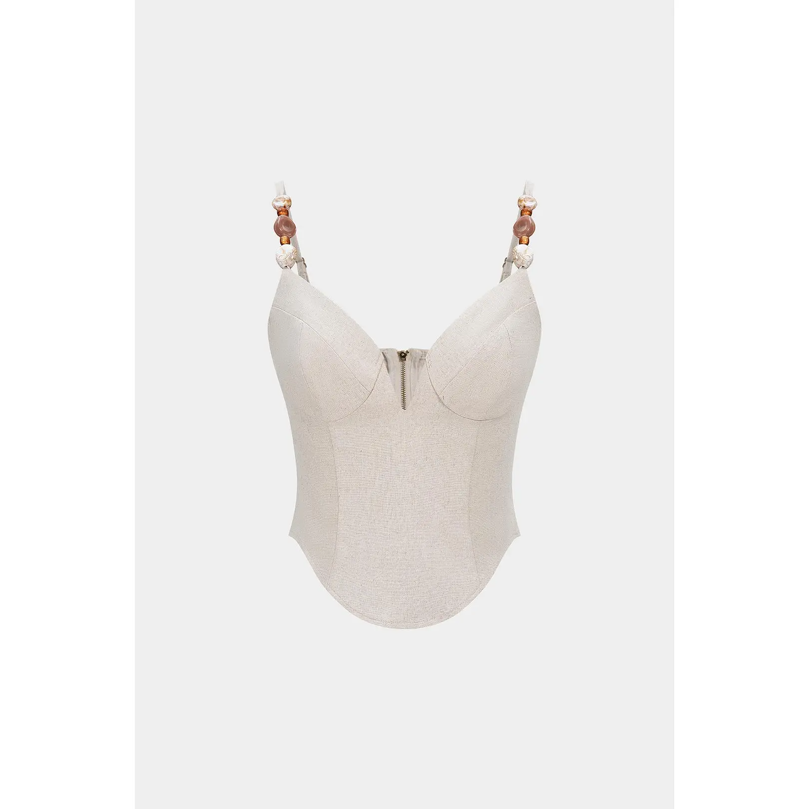 Linen V-Neck Zipper Cami Top