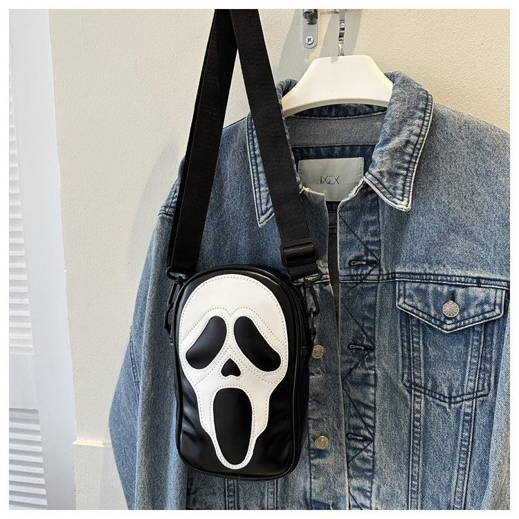 New Halloween Skull Bag | Cute Ghost Crossbody for Women | Quirky Shoulder Phone Bag | Christmas Mini Square Purse | Spooky Trendy Aesthetic