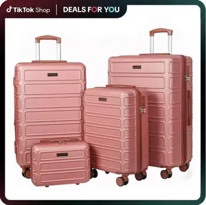 4 Piece Luggage Set, Expandable Hardshell Suitcase with TSA Lock and Double Spinner Wheels, Durable ABS Travel Bag Set (13/20/26/28in), Perfect for Family Trips or Back to School