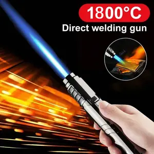 1800° High Powerful  Temperature Spray Gun Lighter , Kitchen Cooking Torch, Flamethrower Torch Lighter, Outdoor fire igniter Blowtorch Jet Lighter Welding Tool Gift Box Packaging(Must add butane gas to ignite) (Butane gas is not included in the shipment)