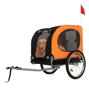 [FLASH SALE] Garvee Dog Bike Trailer, Cargo Cycle Trailer, Quick-Release Wheels Supports 88LBS Easy Folding Carrier for Small Medium Pets Orange