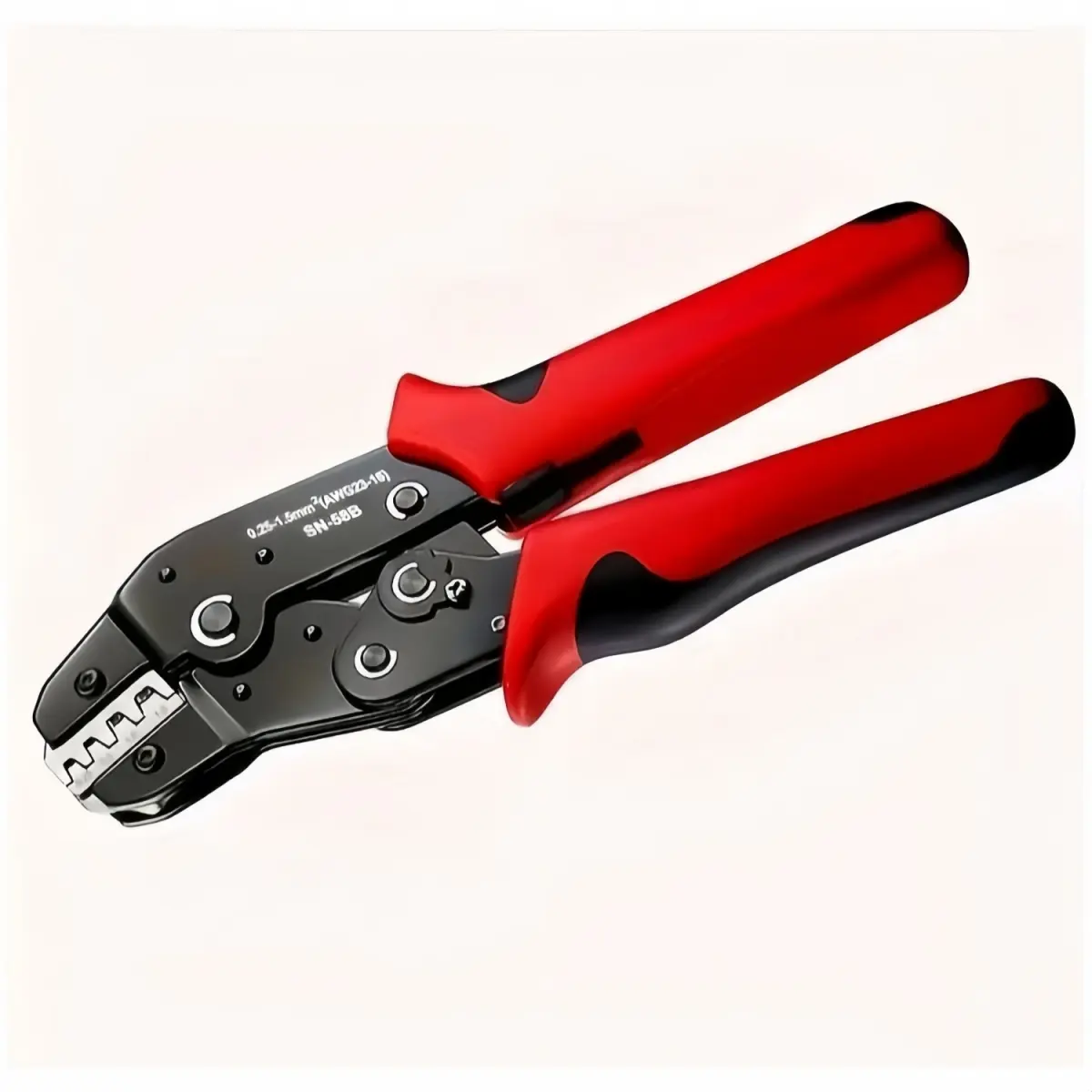 Professional Manual Ratchet Wire Crimping Tool - Carbon Steel Handle, Precision Dies for JST, Dupont, SATA Terminals (AWG 23-16/0.25-1.5mm²) for Secure Connections