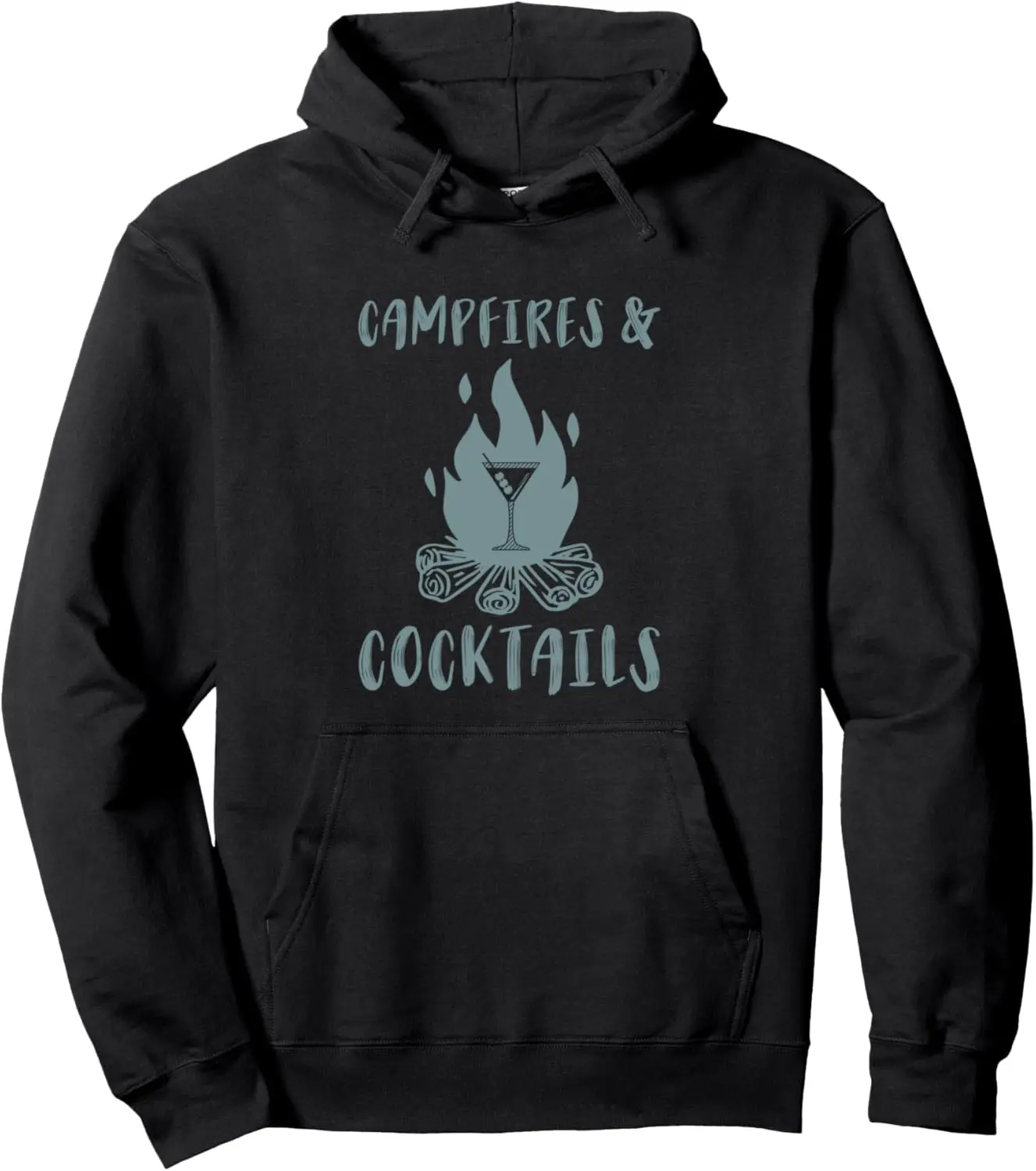 Campfires and Cocktails Bonfire Camping Men Women Campfire Pullover Hoodie