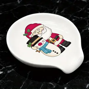 Christmas Santa Coffee Spoon Rest Ceramic Spoon Holder Cafe Bar Accessories, Funny Stove Top Countertop Kitchen Accessories Christmas Thanksgiving Gift for Coffee Lovers, Christmas Holiday Xmas New Year Gift