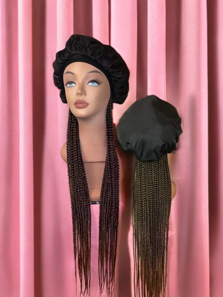 Premium Quality 20 Inch Butterscotch Blonde Braided Medium Bonnet Wig, Silky Material for Maximum Comfort and Breathability