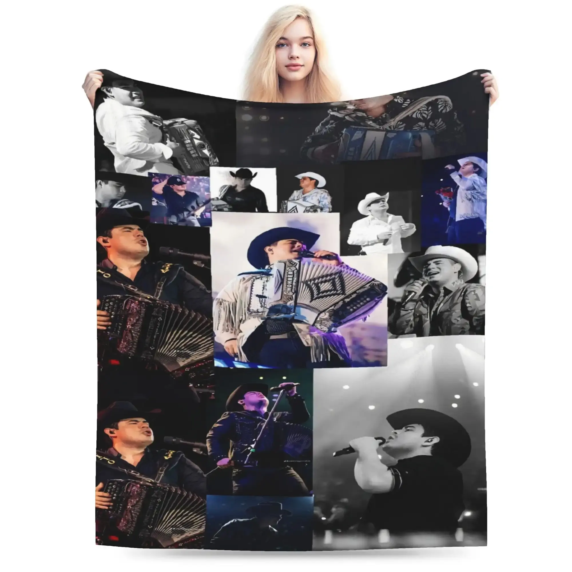 Alfredo Oliva Themed Print Ultra-Soft Flannel Blanket - 4 Sizes, Soft Feel, Machine Washable, Warm & Comfortable, Suitable for Sofa & Bedroom, All-Season Ideal Gift, Four Sizes