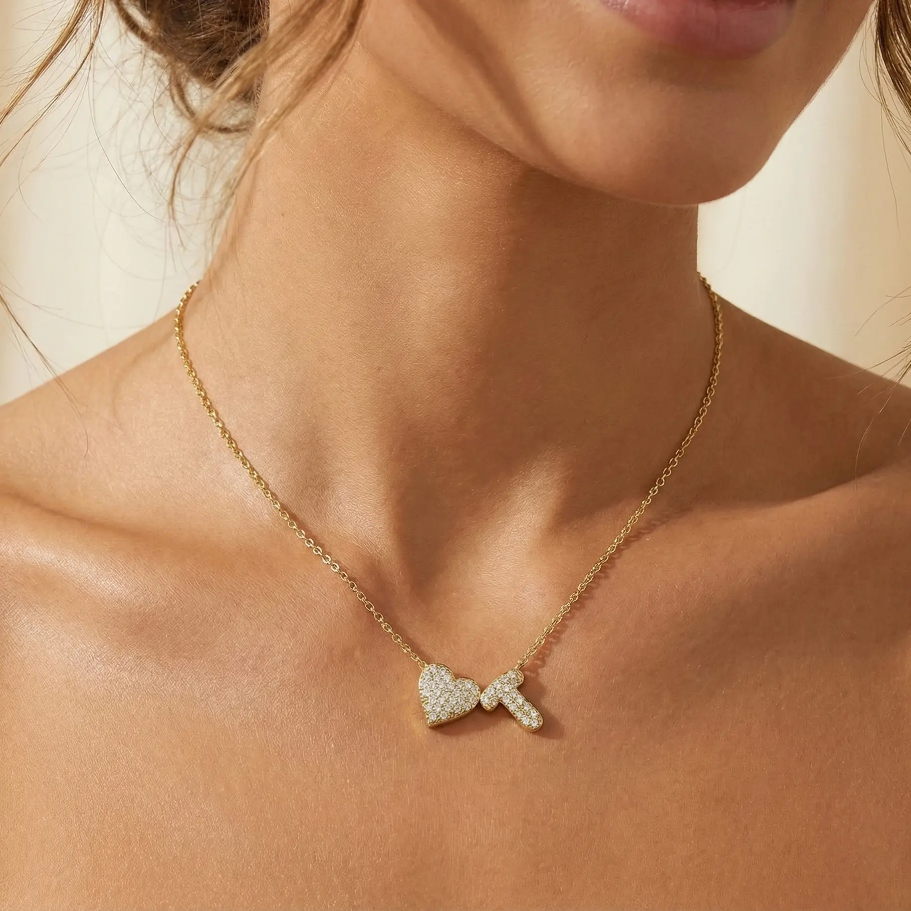 Cute Bubble Letter Necklace Balloon Initial Name Necklaces for Women Dainty Gold Initial Charm Pendant 14K Gold Plated Trendy Chunky Jewelry Gift