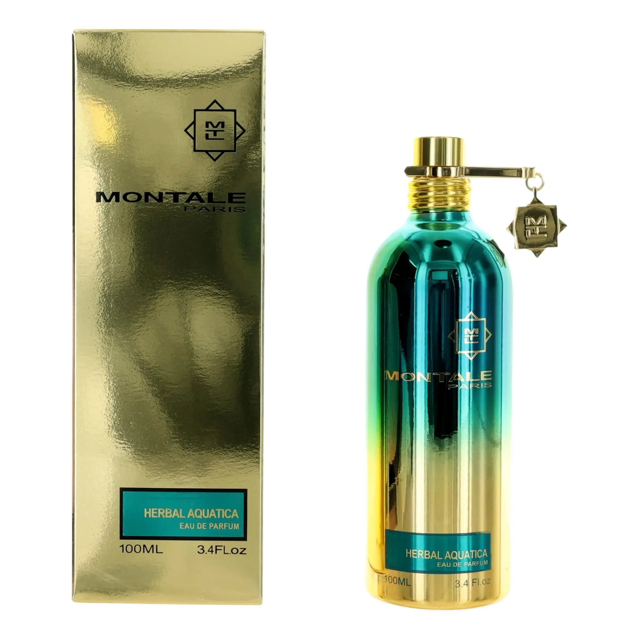 Montale Herbal Aquatica Eau de Parfum Spray - Unisex Fragrance with Herbal Blend, Sea Notes, Green Tea, Vanilla & Sandalwood, 3.4 fl oz Full-Sized EDP Spray Bottled Perfume