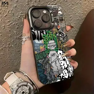 Phone case: Street Style Graffiti + "SO COOL" Slogan Phone Case, Compatible with iPhone 17, 16, 15, 14, 13, 12, 11, Pro Max, Plus - Shockproof & Drop-Proof Design, Fashionable and Lightweight Durability