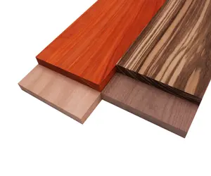 Imported Exotic Hardwood Variety Pack - Zebrawood, Walnut, Padauk, Okoume - 3/4" x 6" (4 Pcs)