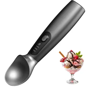 Rechargeable Heated Ice Cream Scoop, Kitchen Utensils & Kitchen Gadgets with 3-Level Adjustable Heating (120-140-160℉), LED Display, 2600mAh Capacity for Hard Ice Cream, Three Levels