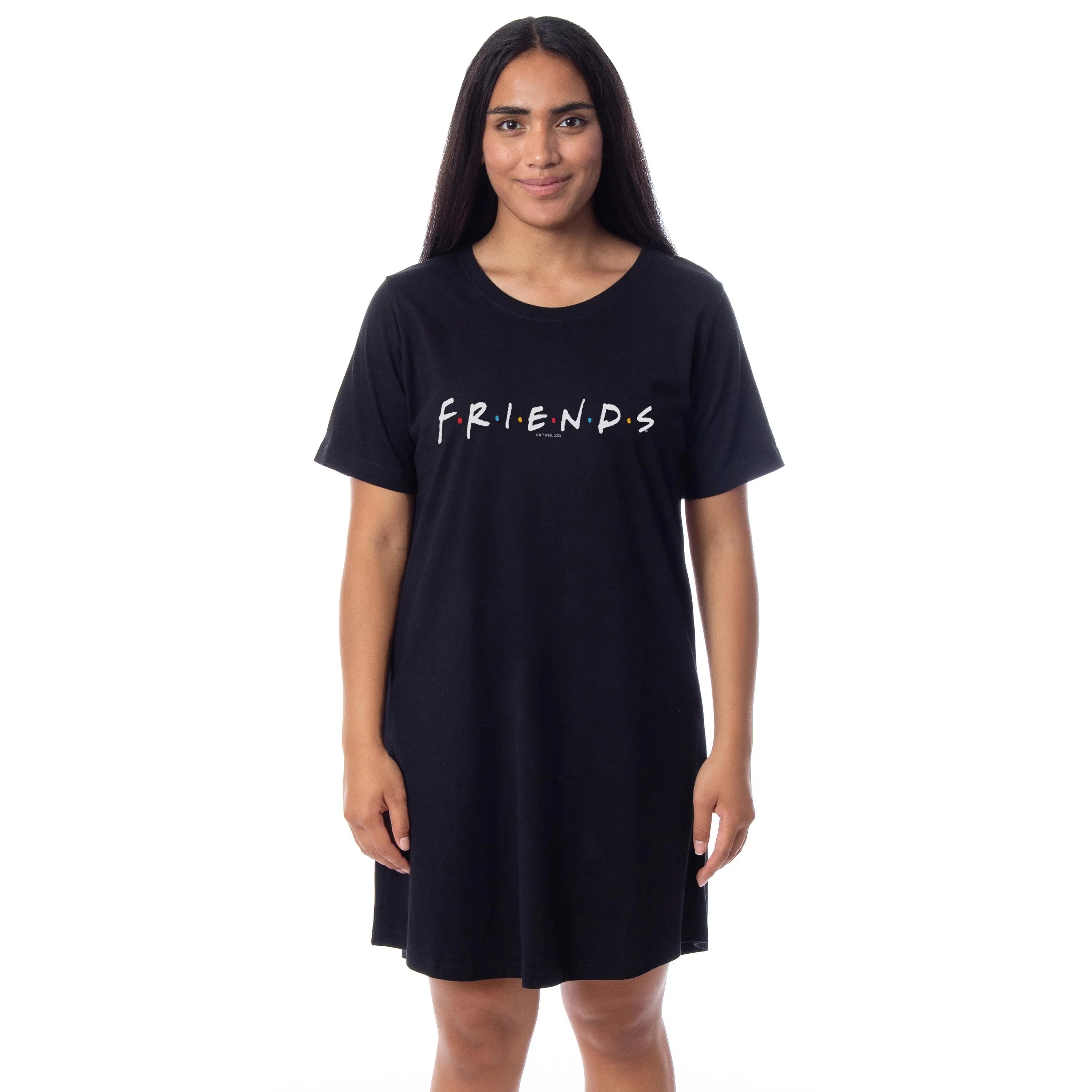 Women's Friends The Television Series Logo Nightgown - Casual Everyday Loungewear Apparel, Soft Fabric Sleep Pajama Shirt