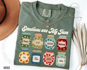 Comfort Colors® Emotion Shirt, Feelings Shirt, Emotions are My Jam, Feel All the Feels, Mental Health Shirt, Therapist Shirt Therapy Gift, Anxiety Inclusion