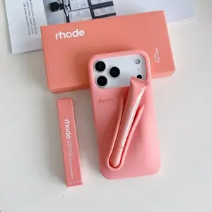 RHODE 2026 RHODE Case + Lip Gloss for IP 17 16 15 14 13 12 11 Pro ProMax Plus, Soft Silicone Cover with Box and Lipstick For iPhone Girls