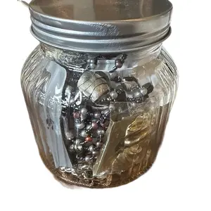 Milky Petal Small Jewelry Jar  - Assorted Necklaces, Earrings, Bracelets, Rings & Beads - Unique Gift for Everyone - No Refunds Available