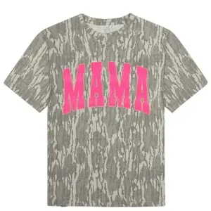 Pink Mama Camo Graphic Tee Turkey Track Hunting Style Shirt