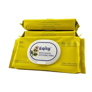 Gentle Witch Hazel Toilet Wipes — Flushable, Clean & Refreshing, 50 ct，EQITG