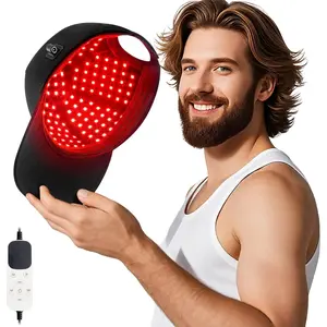 1pc Unisex Laser Hair Growth Cap, 180 LED Lights Therapy Cap for Hair, Deep Black Cap, Hair Growth LED Hat Adjustable Size Cap