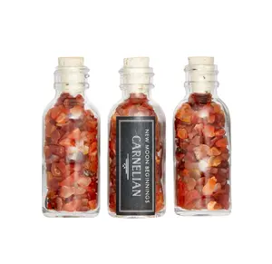 Carnelian Gem Bottle - Polished Chips of Carnelian Crystals