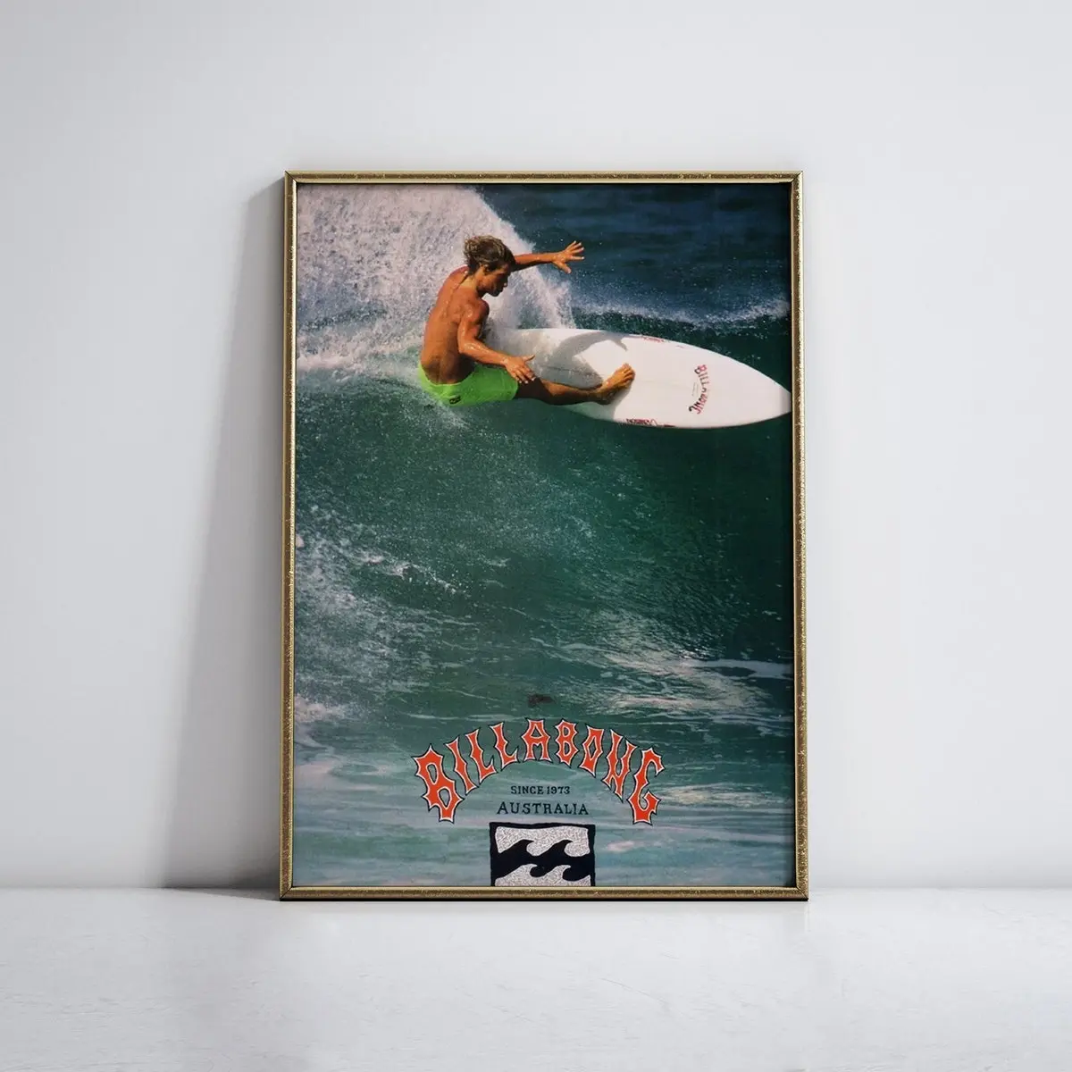 1990 Billabong Surfing Poster, Retro Surf Print, Vintage Poster, Billabong, Room Decor, Unframed