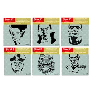 Stencil1® Halloween Monsters 6-Pack Stencils 5.75" x 6" Mylar Reusable Pumpkin, Crafts, Hallowen Decor for Wall Decoration, Furniture & More - Paint