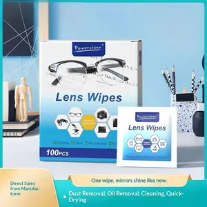 100 individual packages, lens cleaning paper for goggles, lens cleaning wipes for sunglasses and glasses, seamless quick-drying without residue