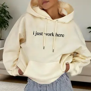 Funny “I Just Work Here” Hoodie, Trendy Unisex Graphic Hoodie, Ultra Soft Cozy Fit, Gift for Him or Her