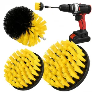 LMMAKE 4Pcs Drill Brush Attachment Kit for Electric Drills Firm Nylon Bristles Ideal for Bathroom Tiles Garage Floors Grout Lines Effortless Powerful Cleaning Solution