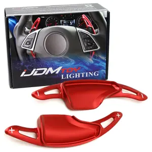 iJDMTOY Red CNC Billet Aluminum Large Paddle Extensions For Chevy 2014-2019 C7 Corvette, 2016-up Gen6 Camaro